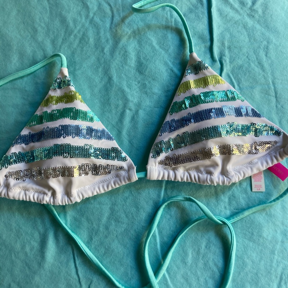 VS Sequin Triangle Bikini Top
